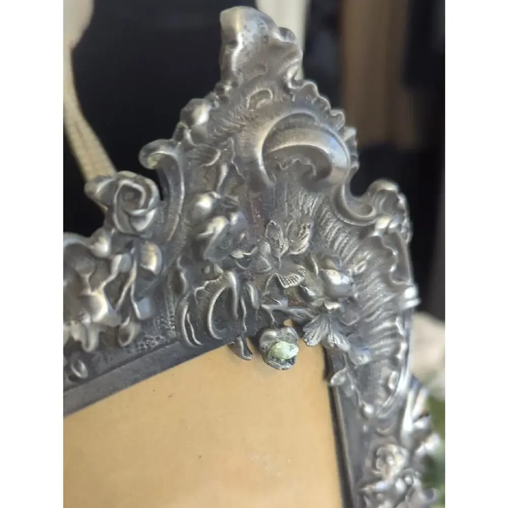 Vintage Floral Metal Picture Frame Romantic Cottage Decor Coquette Vanity